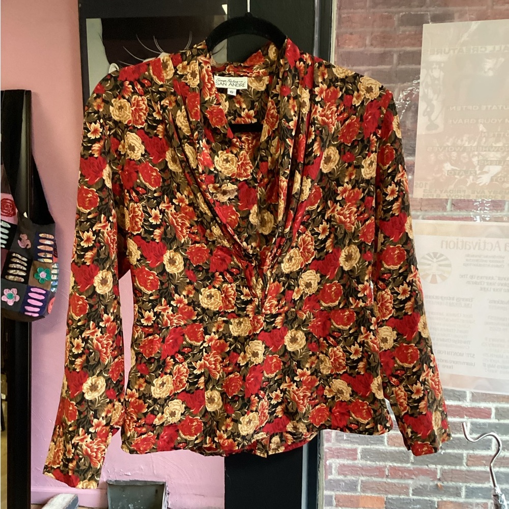 Vintage Floral Women's Blouse